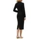 thumbnail image 3 of INSPIRE CHIC Vestido Lápiz Elegante para Mujeres con Solapa, Cuello en V, Manga Larga, Tendencia 2025, Vestidos de Trabajo hasta la Rodilla, S Negro, 3 of 5