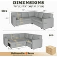 thumbnail image 3 of Pipleo Convertible Modular Sectional Sleeper Sofa with Pull Out Bed, L Shaped Couch 5-Seat Sofas with Storage, Sleeper Sectional Couch for Living Room, Small Apartment, 3 of 9