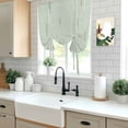 thumbnail image 5 of Sage Green Ombre Tie Up Curtains 45 Inches Long, Kitchen Window Curtains Over Sink, Farmhouse Stripes Modern Abstract Art Small Window Curtains Shade Balloon Curtains Valances for Bedroom 34"x45", 5 of 8