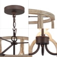 thumbnail image 3 of LNC Farmhouse Chandelier 3-Light Rustic Weathered Wood Globe Chandelier Dining Room Pendant Light, 3 of 4