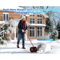 thumbnail image 4 of Pelle à Neige en Métal Robuste avec Roues - Lame de 29x20 Po de Large - Poignée Réglable à 5 Niveaux et Ergonomique - Pousse-Neige Roulant pour Allée, Trottoir et Jardin - Retrait Facile en Hiver - Argent avec Orange, 4 of 9
