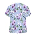 thumbnail image 6 of Womens Summer Tops 2026 V Neck Short Sleeve Shirts Trendy Dressy Casual Hawaiia Floral Vacation Outfits Printed, 6 of 7