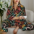 thumbnail image 6 of Hirioo Snake And Flower for Women's Pajama Sets 2 Piece Pjs Women's Long-Sleeved Pajama Set Button Down Sleepwear,S-XXL-Small, 6 of 7