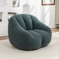 thumbnail image 2 of Green Bean Bag Chair with Memory Foam Filler - Tufted Fluffy Sofa for Dorm, Apartment & Living Room, 2 of 9