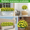 thumbnail image 3 of 5 Pcs Artificial Flowers for Outdoors Silk Impatiens Flowers Bouquet Decorations Fake Faux Plants UV Resistant for Spring Summer Garden Porch Patio Window Box Balcony Planters Home Decor,Yellow, 3 of 8