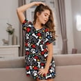 thumbnail image 3 of Sikiie Cute Puppy Footprints Print Women's Short-sleeved Nightdress, Round Neck Pullover Nightdress Pajamas Summer Home Wear, 3 of 6