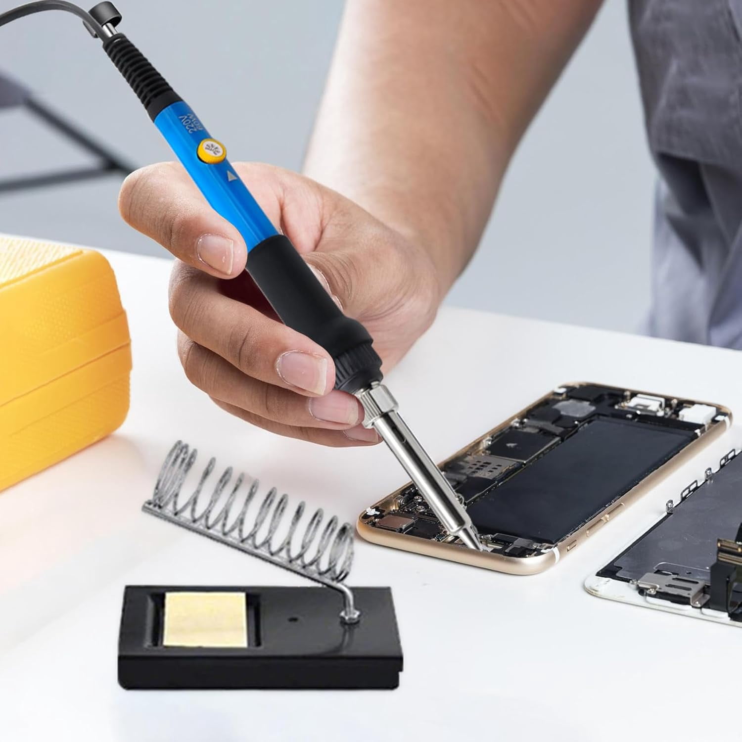 Soldering Iron Kit, 60W Adjustable Soldering Tool with Digital Temperature Control, Sturdy Electric Iron for Circuit Board Repair Electronics Computer