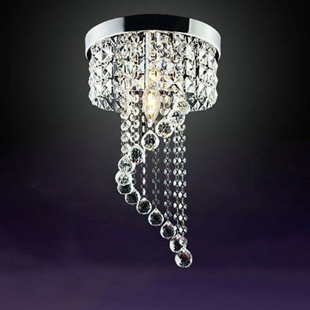 Surpars Home Flush Mount Silver Crystal Chandelier Walmart Com