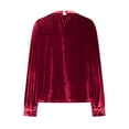 thumbnail image 5 of Eiyaclvo Women's Vintage Velvet Tops Trendy Puff Long Sleeve Crewneck Tunic Tops Comfy Velour Pullover Elegant Casual Solid Color Shirts, 5 of 8