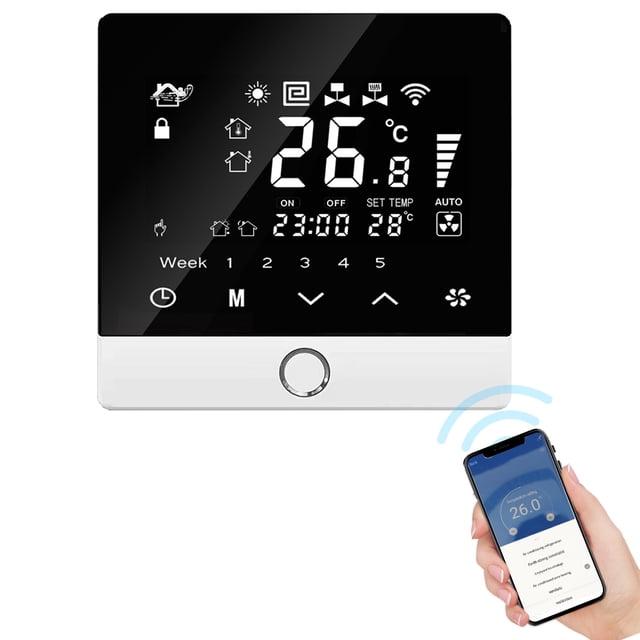 Mistaha Smart WiFi Thermostat with 6-Stage Programming, Tuya APP Control, LED Display, Child Lock, and Low Temperature Protection