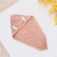 thumbnail image 5 of Unique Bargains 1 Pc Comfortable Rabbit Ears Hair Towel for Bathroom Hotel Coral Fleece Pink, 5 of 5