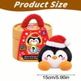 thumbnail image 7 of Christmas Penguin Dumpling Plush Toy, Black Stuffed Bao with Santa Hat, Holiday Collectible Plush with Bamboo Steamer Box, 7 of 7
