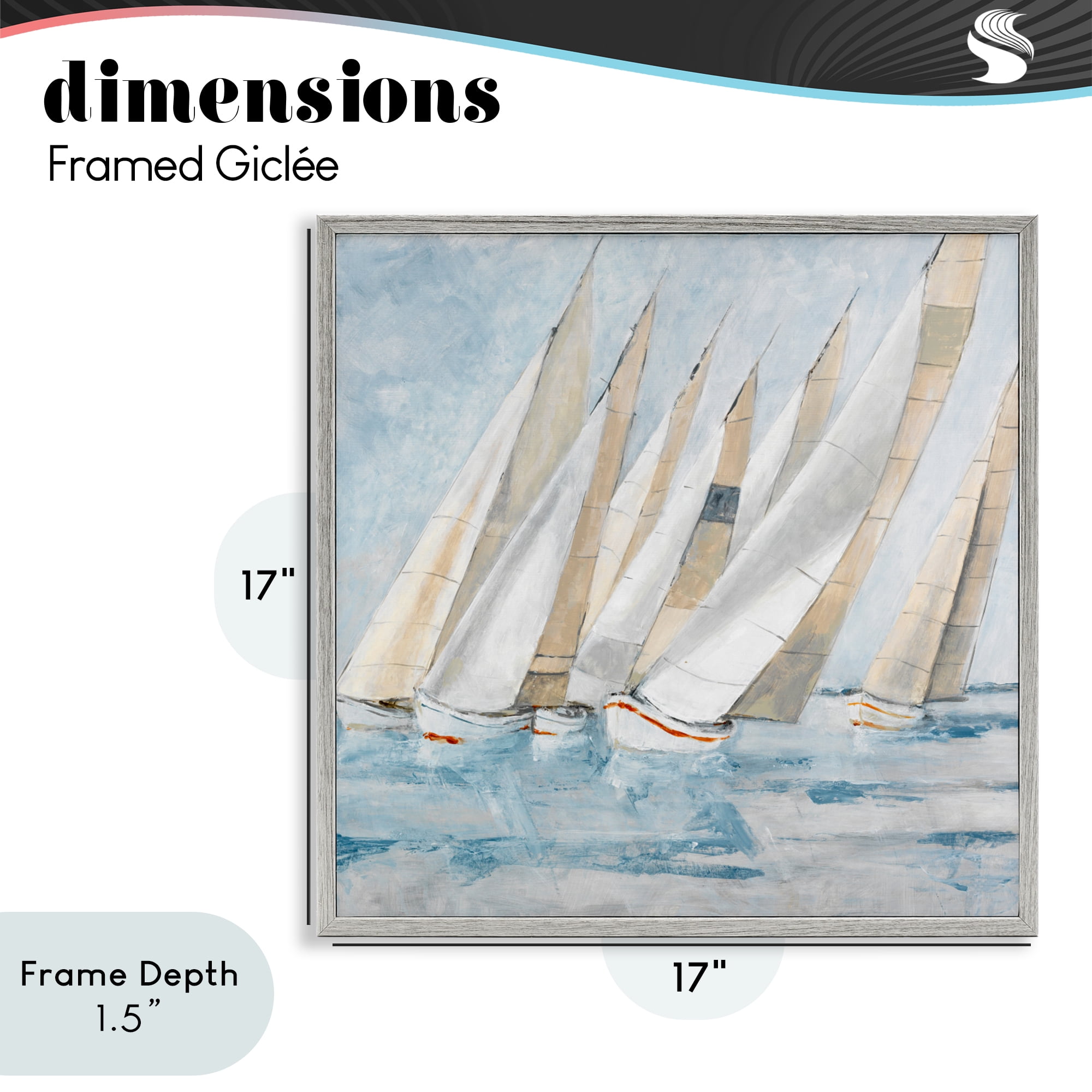 Stupell Industries Sailboat Regatta Coastal Scene Gray Framed Giclee Art, design by Lorenzo Collective
