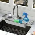 thumbnail image 1 of Alfombrilla de bandeja de recepción de goteo con manija de grifo | Protector de encimera de fregadero de cocina de silicona | Pendiente de 5° Secado rápido Drenante automático | Plegable, 1 of 7
