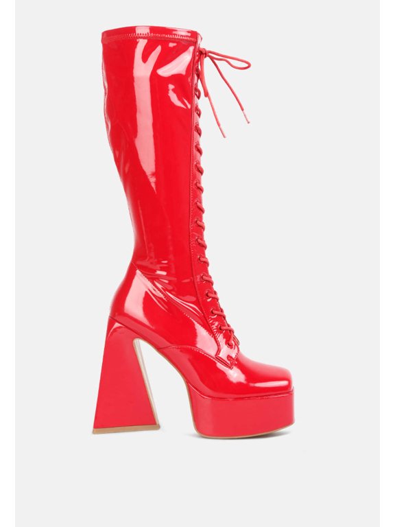 Snowflakes High Platform Calf Boots