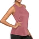 thumbnail image 3 of Camiseta deportiva Prolriy para mujer, estilo gimnasio, con espalda cruzada, plisada, para yoga, color rosa, talla XXL, 3 of 4