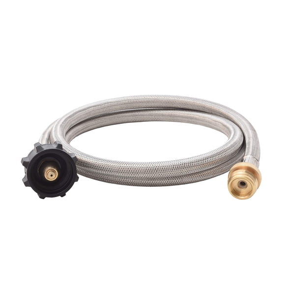 Flame King 5-FT Steel Braided Hose, 1 lb to 20 lb Propane Tank Adapter, Connects Portable Appliances to Standard Propane Tanks wi