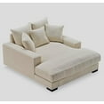 thumbnail image 4 of US Pride Furniture Corduroy Luxe Upholstered Chaise Lounge Sleeper Sofa with Pillows, Beige, 4 of 4