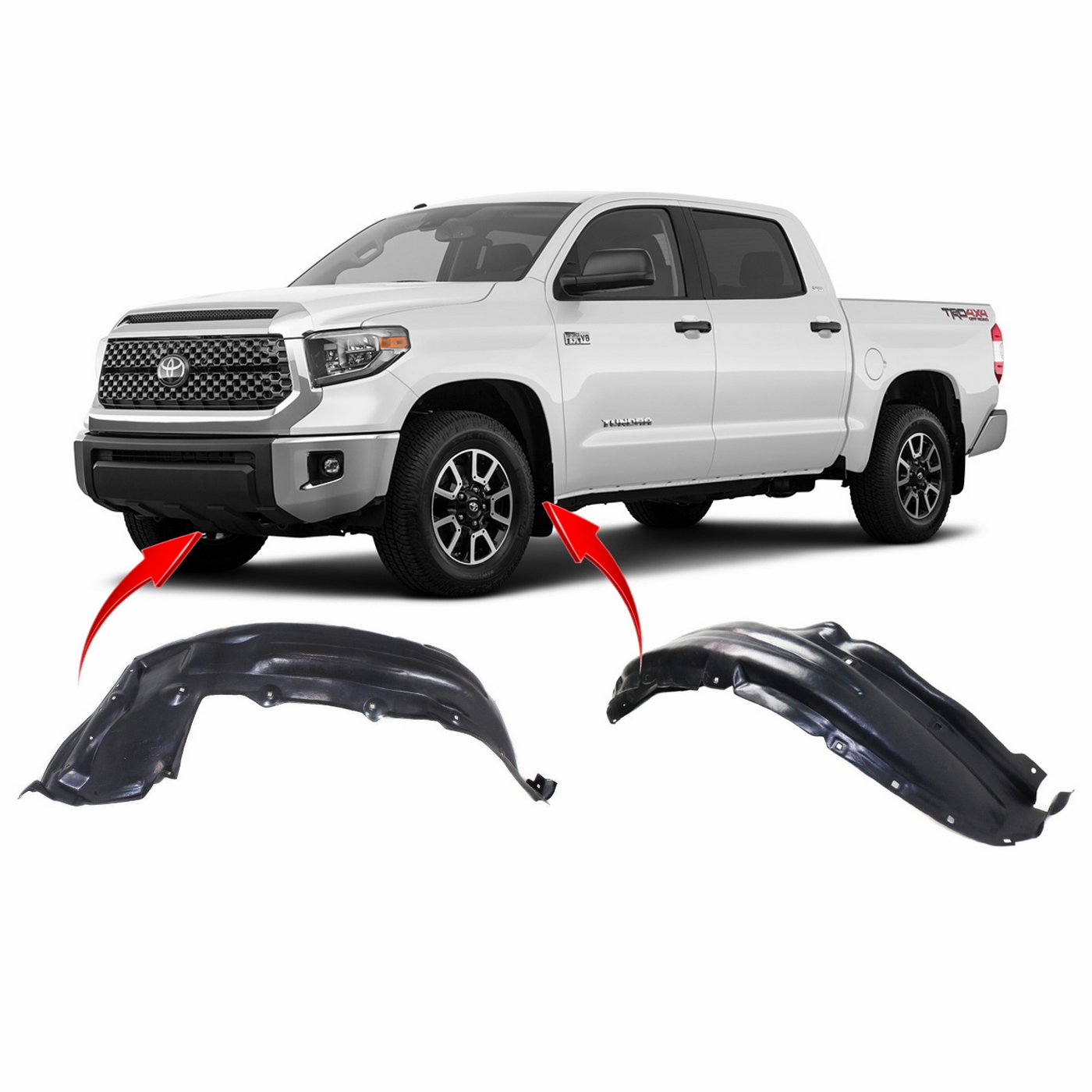 Guardabarros Trasero Izquierdo Para Toyota Tundra 2014-2021 – Evan-Fischer 17023667, 656380C040