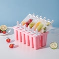 thumbnail image 4 of Moldes Para Paletas Bandeja de moldes de paletas de hielo de bricolaje para el hogar para hacer helados de silicona (rosa de 12 celdas) Sywqhk Libre de BPA, 4 of 7