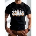 thumbnail image 1 of Camiseta de Halloween, estampado de perro, cuello redondo informal, ligeramente elástica, versión normal, estampado geométrico, camiseta de verano de manga corta, adecuada para adultos., 1 of 6