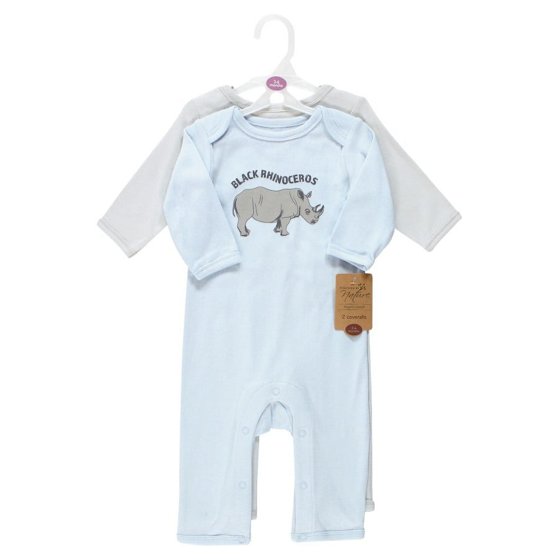 Touched by Nature Organic Cotton Coveralls, Endangered Rhino, 6-9 Months