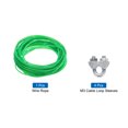 thumbnail image 3 of Uxcell 3/32 Green Vinyl Coated Wire Rope 49ft Galvanized Steel with 4PCS M3 Loop Sleeves, 3 of 7