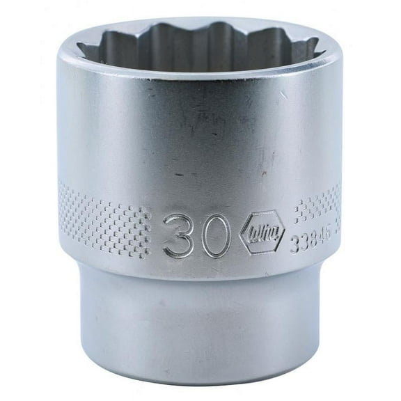 Wiha 33846 1/2 Inch Drive Socket, 12 Point, 30 mm