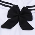 thumbnail image 4 of BRIGHTFUFU Uniforme de baile de rendimiento para niños, sesión de fotos, sombrero azul marino, falda, trajes, ropa de marinero, disfraz para niñas (blanco + negro, 110 cm), 4 of 8