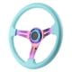 thumbnail image 3 of Reemplazo de volante de carreras de 6 pernos, plato hondo universal de 350 mm de diámetro, azul claro Jadeshay  A, 3 of 8