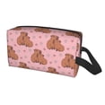 thumbnail image 2 of Goofa Heart Capybara Printed Toiletry Bag with Handle,Large Capacity Travel Makeup Cosmetic Bag for Women, Carry on Airport Airline Compliant Bag, 2 of 9