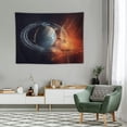 thumbnail image 2 of ONETECH Tapestry Wall Hanging Nature System Burning Planet Saturn Water Fire Solar Concept Colorful SciFi Science Design Cold Tapestry Decor Living Room Bedroom for Home, 2 of 7