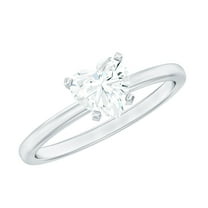 Rosec Jewels Certified Lab Grown Diamond 7mm Heart Engagement Ring, EF-VS Quality - Ready To Gift, 18K White Gold, US 10.00