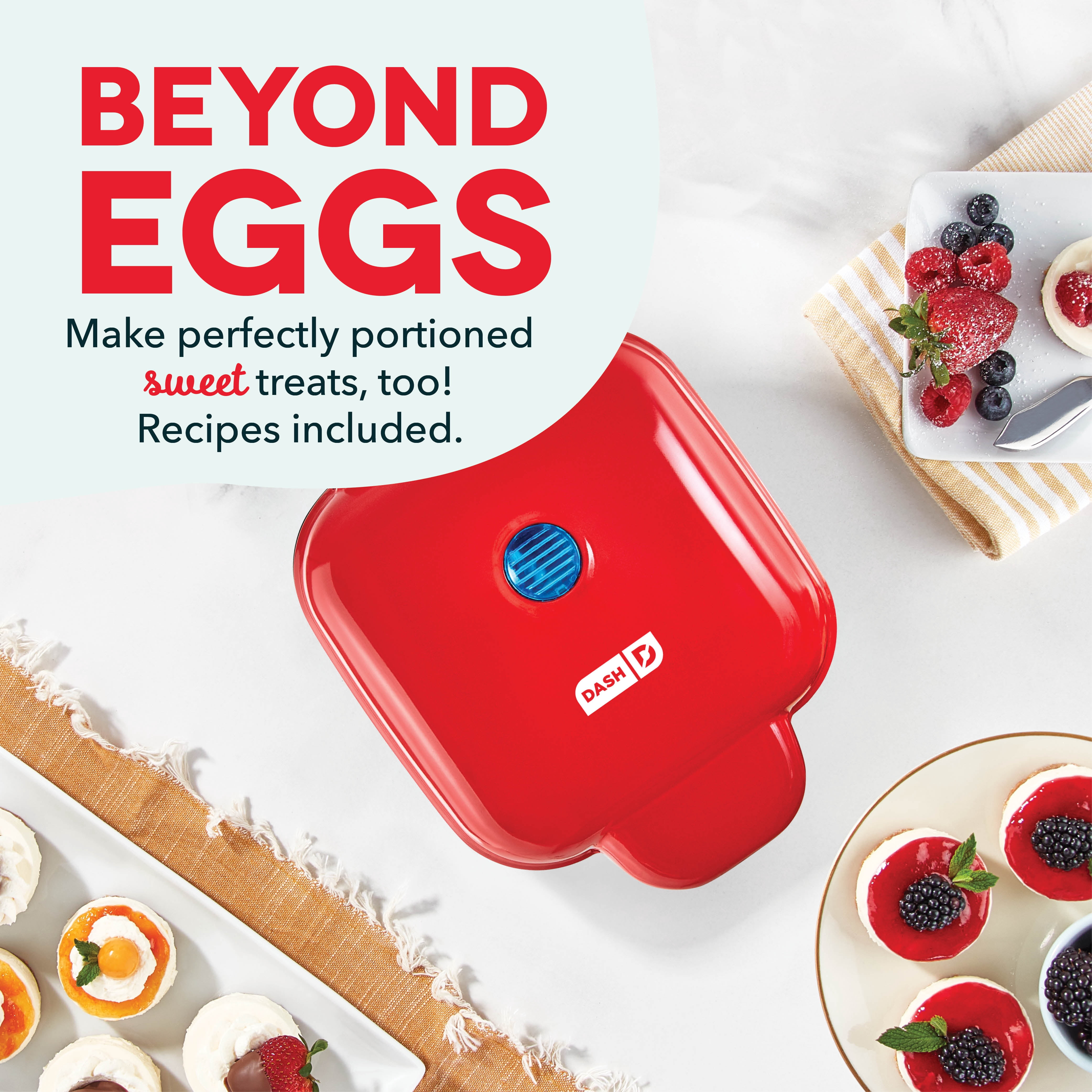 Dash Egg Bite Maker, Makes 4 Egg Bites, Red