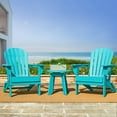 thumbnail image 5 of ELM PLUS LLC Outdoor Patio HDPE Adirondack Chair Side Table Set or End Table by Elm Plus 1 Tan Table & 2 Chairs, 5 of 5
