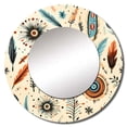 thumbnail image 2 of Designart "Wanderlustn Beige II" Floral Round Mirror Wall Decor Bohemian - Large Beige Round Bathroom Mirror - Round Mirror - 29" x 29", 2 of 6