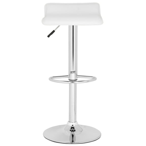 SAFAVIEH Sheba Square Swivel Low Back Bar Stool, White