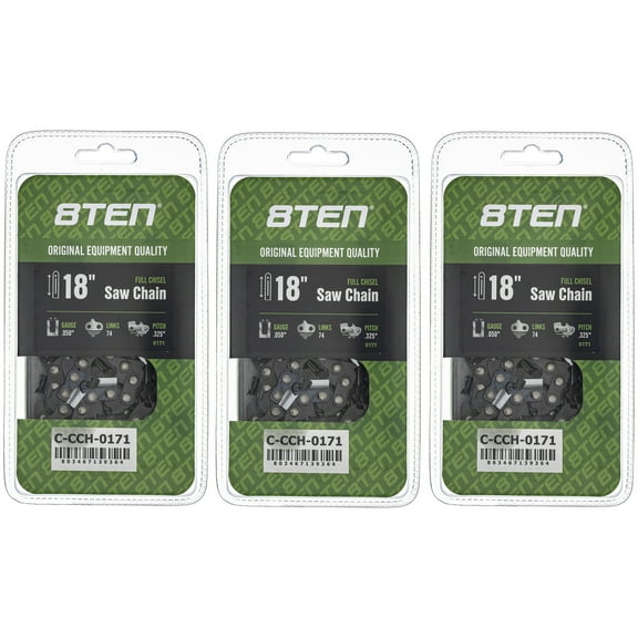 Full Chisel Chainsaw Chain 18 inch .050 .325 74DL for Red Max Stihl MS261 3 Pack 810-CCC2393H