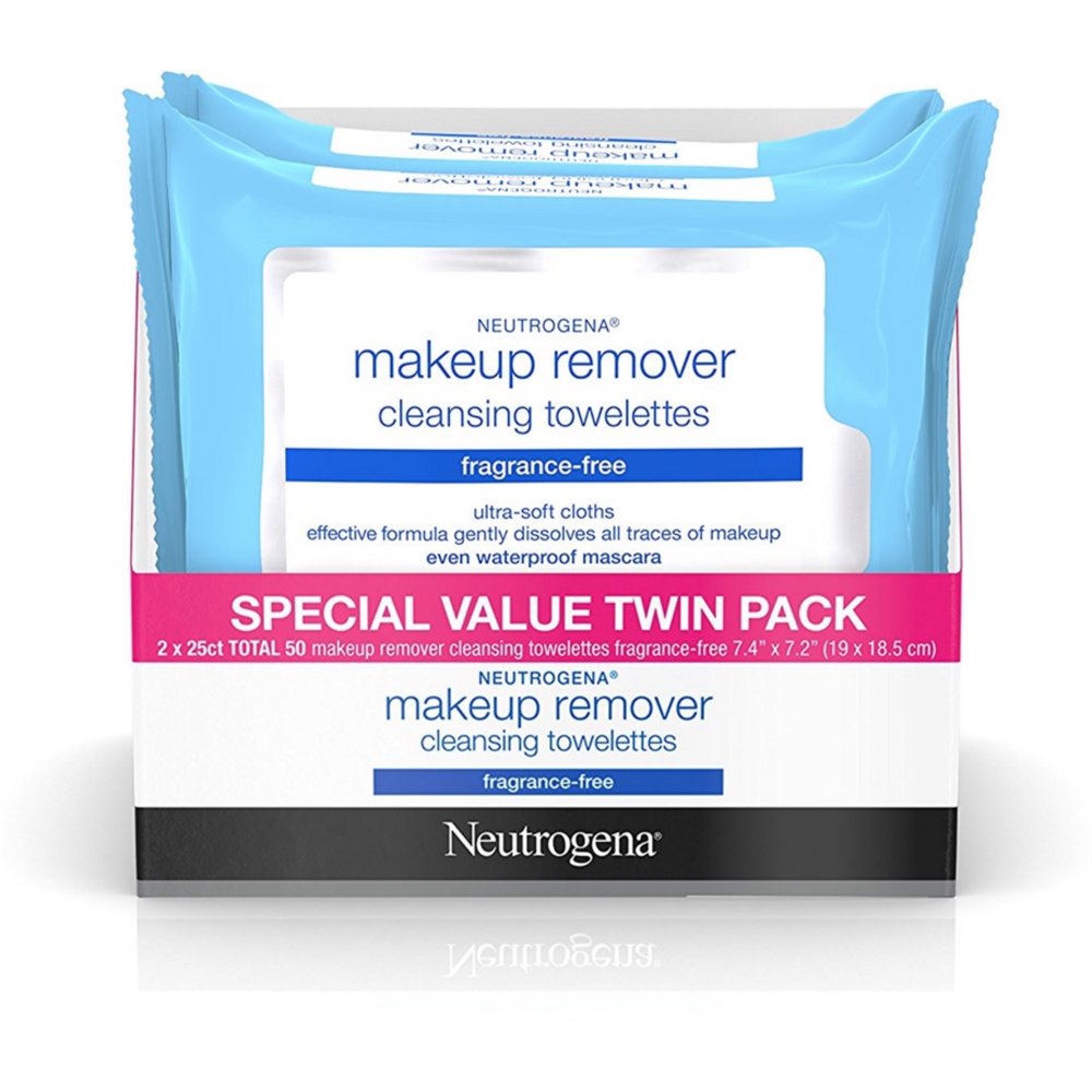 4 Pack Neutrogena Makeup Remover Cleansing Towelettes & Wipes, Twin