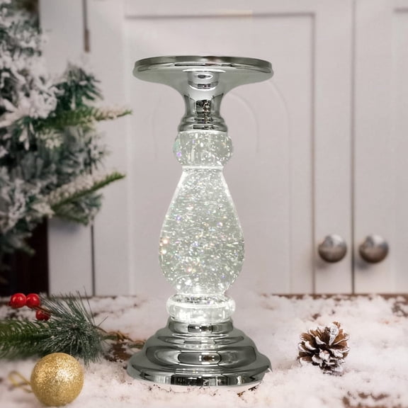 Elegant LED Swirling Candle Holder with On/Off Switch – Polished Acrylic Base, Fits 3-Wick Candles, Perfect for Home Décor & Holiday Gifts