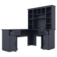 thumbnail image 2 of 65" Farmhouse L Shaped Executive Desk with Drawers, Wood Home Office Corner Desk with Shelves and Cabinet, File Drawer, Storage Cabinet, Rustic Computer Writing Desk, 2 of 7