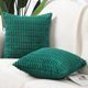 thumbnail image 2 of Juego de 2 Fundas de Cojín Decorativa Suave de Pana a Rayas Bohemias para Sofá y Dormitorio, Funda de Almohada Verde Oscuro, 2 of 4