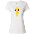 thumbnail image 3 of Inktastic Girl With Brown Hair, Yellow Raincoat, Frog Women's T-Shirt, 3 of 5