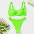 thumbnail image 4 of cllios Bikini Set for Women Two Piece Swimsuits V-Wire Bralette High Waisted High Cut Cheeky Bottom, 4 of 7