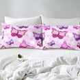 thumbnail image 3 of Erosebridal Housse de Couette Papillon de Rêve Très Grand, Housse de Couette Rose Violet Très Grand, Literie Réversible à Motif de Fleurs de Dessin Animé Format Très Grand, Décoration de Chambre en Microfibre, 3 Pcs (Sans Couette), 3 of 7