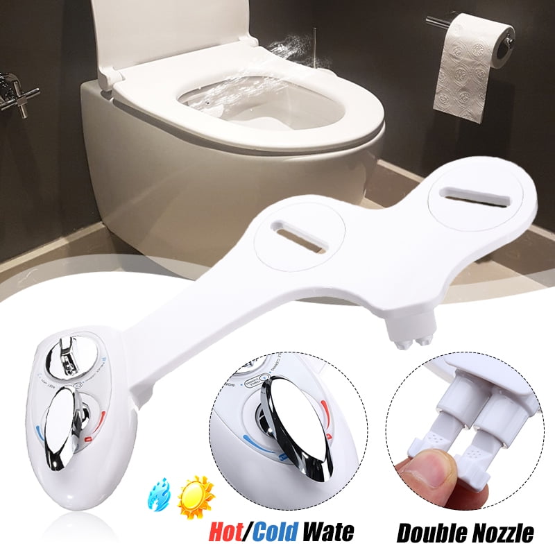 Toilet Seat Attachment Bathroom Non-Electric Mechanical Bidet dual Water Spray b 