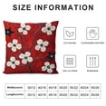 thumbnail image 5 of Floral Throw Pillow Cover Red Black and Blossoms Square Decorative Throw Pillow Cushion Case for Home Couch Living Room Bed Sofa Car Pillowcase, 5 of 5
