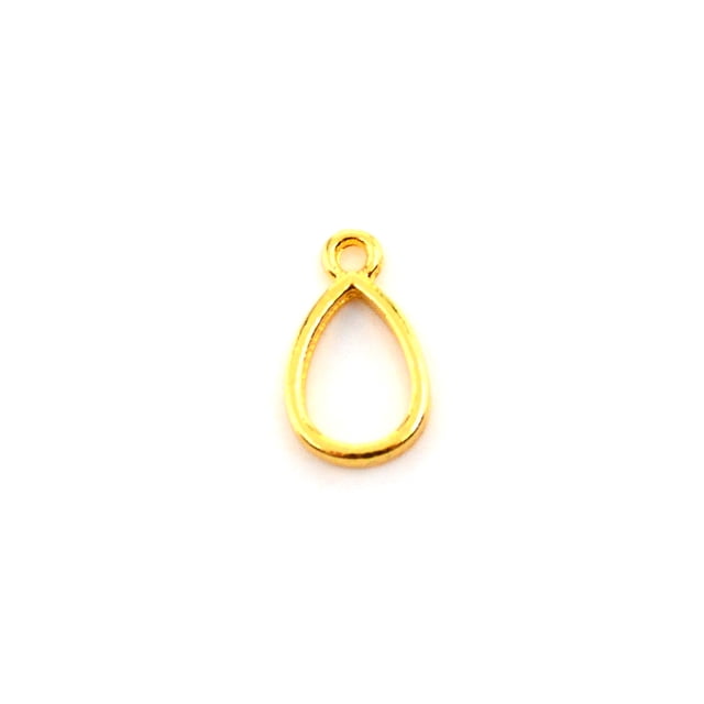 Alloy Open Back Bezel Pendants for DIY UV Resin Epoxy Resin Pressed Flower Jewelry Cadmium Free & Lead Free Teardrop Golden 15x9x2mm Hole: 1.6mm