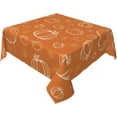 thumbnail image 6 of Fall Tablecloth Square 52x52 Inch White Pumpkins Burnt Orange Table Cloth,Stain Resistance Polyester Thanksgiving Day Harvest Table Covers for Kitchen Dining,Small Tablecloth for Party Picnic, 6 of 7