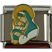 NONBRANDED Italian Charm Link Mary and baby Jesus Charm 9mm